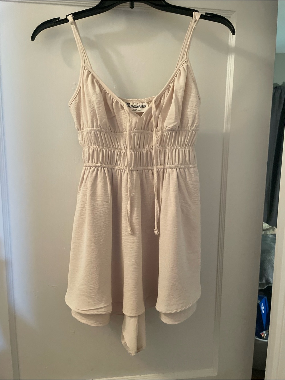 No Boundaries Light Cream Cami Romper Dress